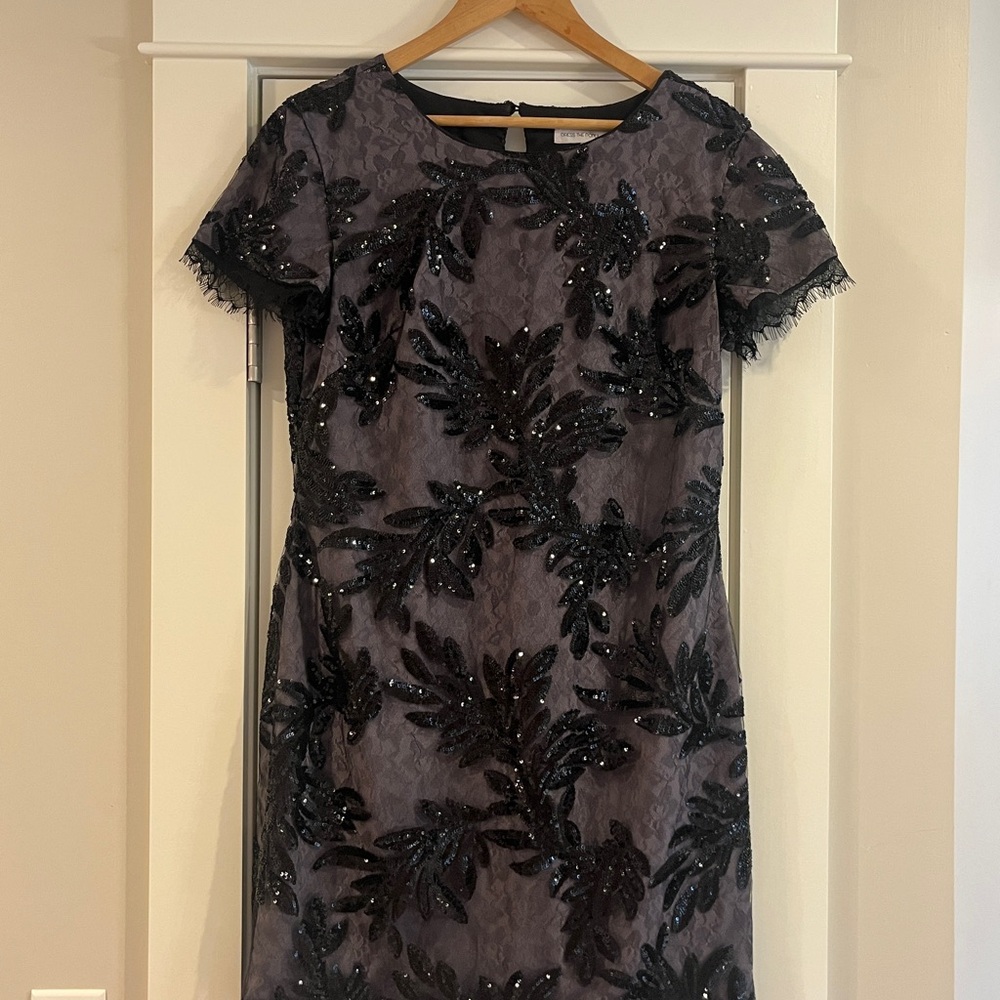 Dress the Population Black and Gray Sequin Mini Dress